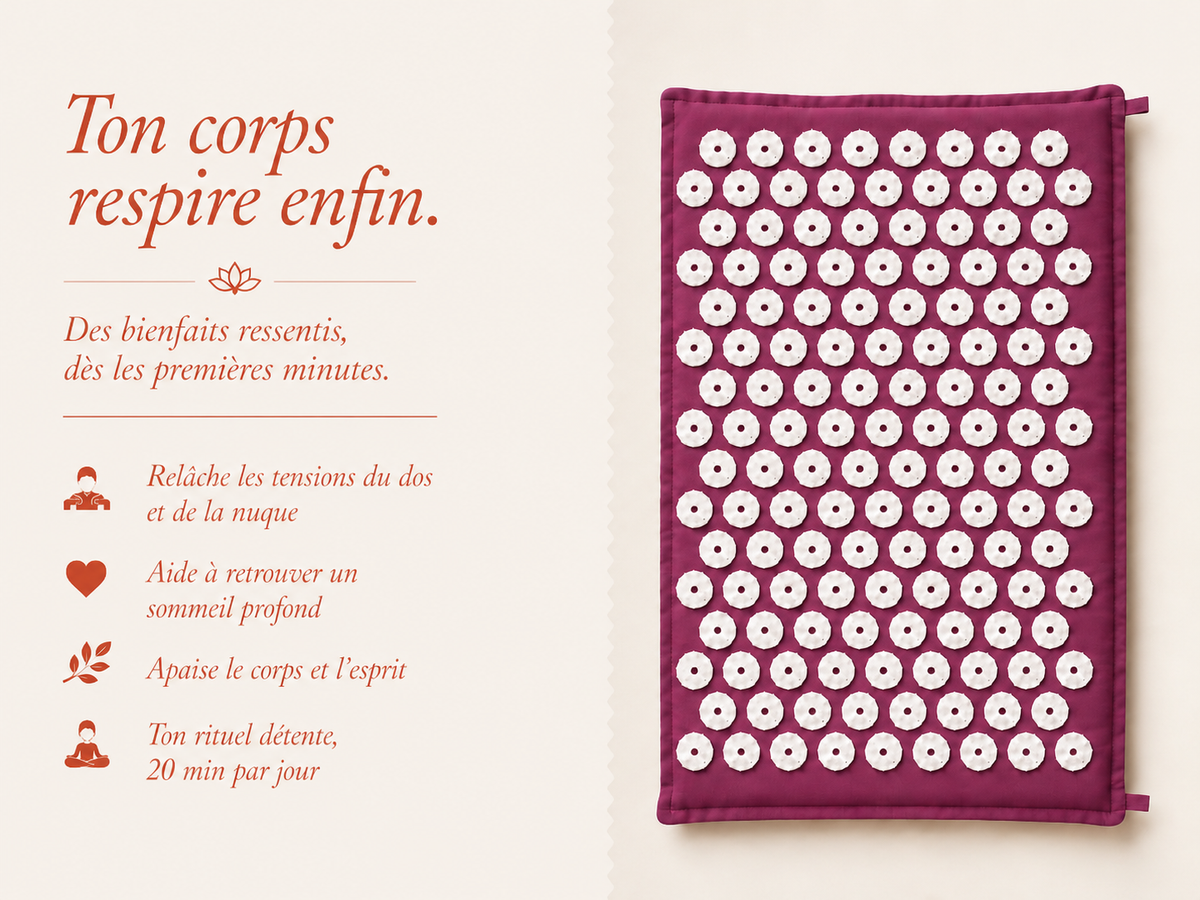 Tapis d'Acupression NORA – Violet Lavande | Bien-être & Relaxation