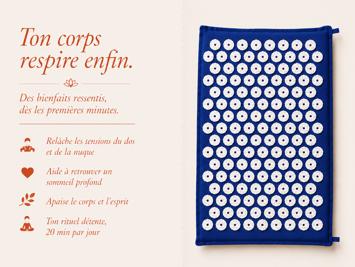 Set Tapis + Coussin d'Acupression NORA – Bleu Marine