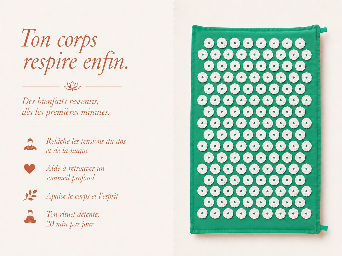 Set Tapis + Coussin d'Acupression NORA – Vert Sauge
